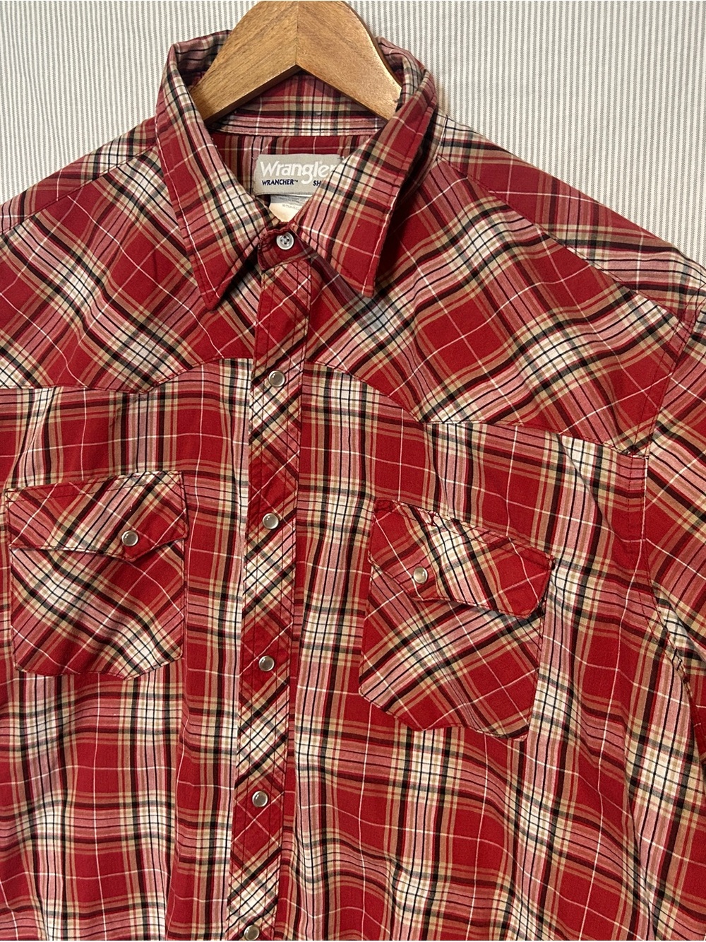 Wrangler Red Plaid Snap-Front Western Shirt